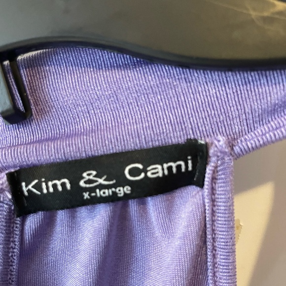 Kim & Cami Twist Neck Halter Top - Purple  X-Large - Picture 3 of 5